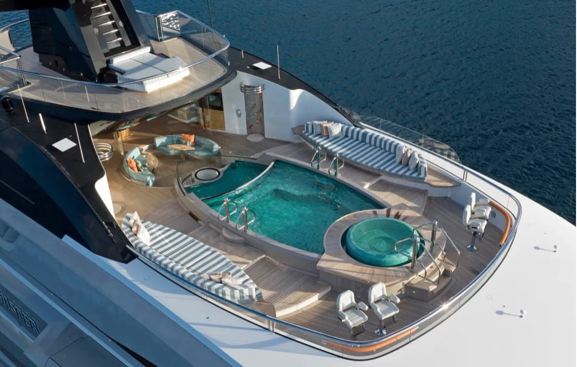 Pool and sun decks aboard Whisper